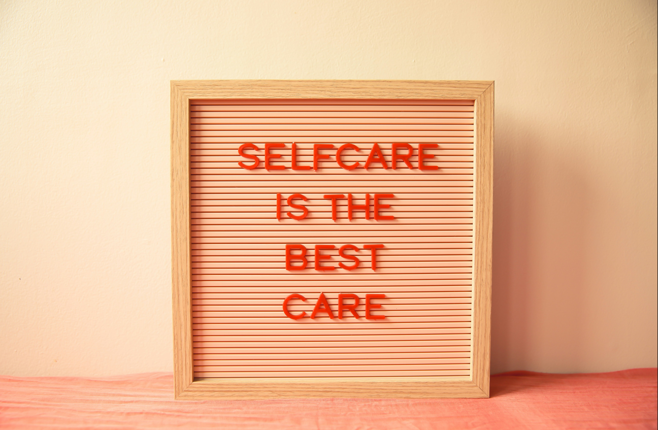 A woman practising self-care and healing